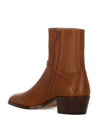 Valentino Pat Ankle Boot In Kidskin In Brown