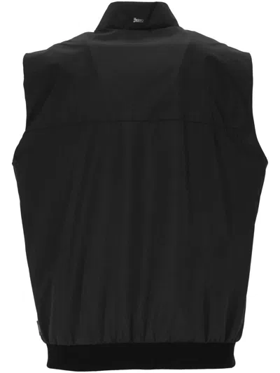 Herno Windproof High Collar Zip Jacket In Black