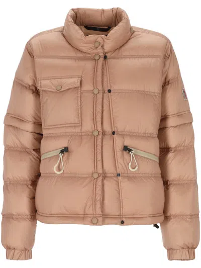 Moncler Down Jacket With Detachable Sleeves And Pull-out Hood In Neutral