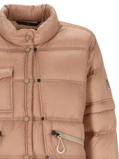 Moncler Down Jacket With Detachable Sleeves And Pull-out Hood In Neutral