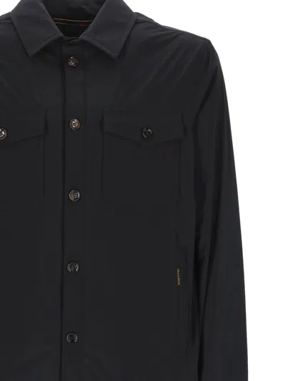 Moorer Button Front Jacket Pockets In Black