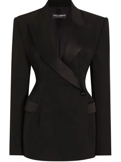 Dolce & Gabbana Double-breasted Blazer Peak Lapels In Black