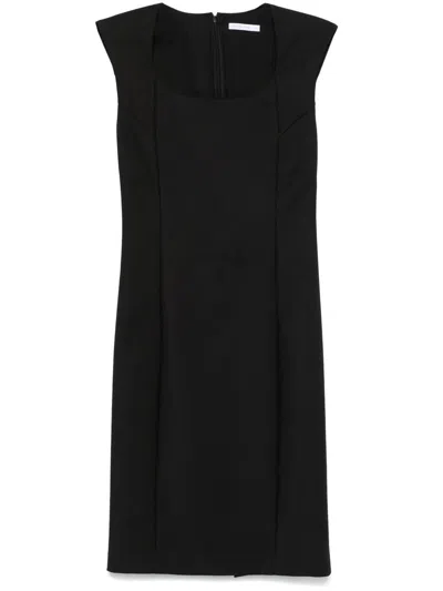 Patrizia Pepe Panelled Mini Dress In Black