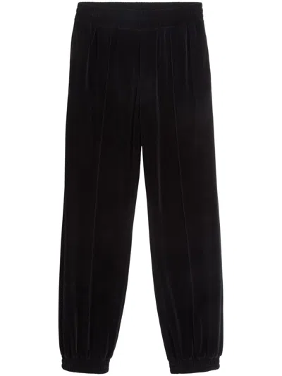 Valentino Chenille Jogging Trousers With Chez Patch In Black