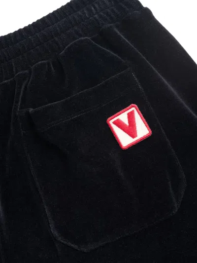 Valentino Chenille Jogging Trousers With Chez Patch In Black