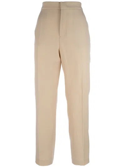 Fabiana Filippi Trousers High-waisted Back Pockets In Brown