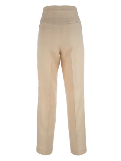 Fabiana Filippi Trousers High-waisted Back Pockets In Brown