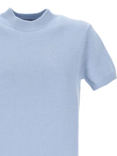 Carven Knitted T-shirt In Blue