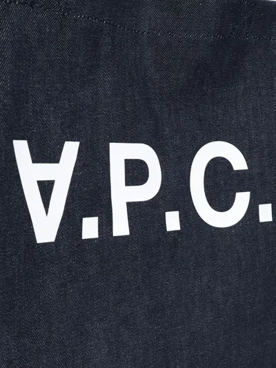 Apc A.p.c. Daniela Logo Detail Tote Bag In Blue