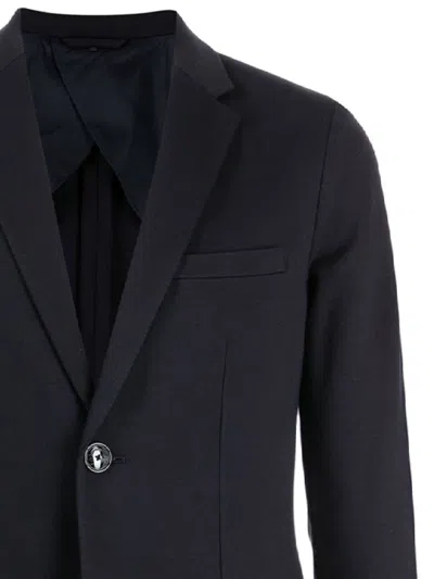 Emporio Armani Tailored Single-breasted Jacket Dart Detailing In Black