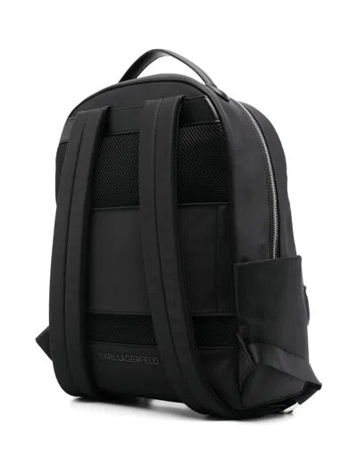 Karl Lagerfeld Ikon Nylon Backpack In Black