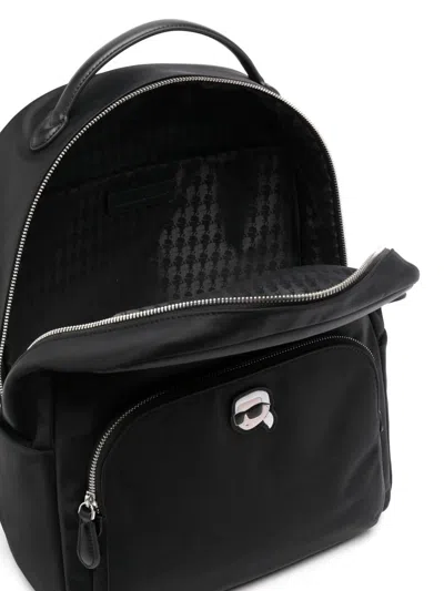 Karl Lagerfeld Ikon Nylon Backpack In Black