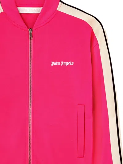 Palm Angels Logo Embroidered Track Jacket In Pink