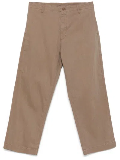 Emporio Armani Straight Trousers In Brown