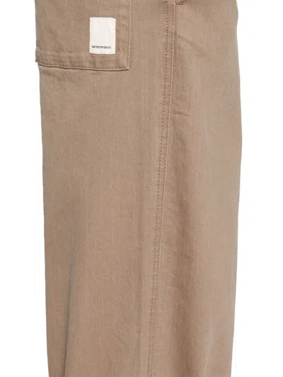 Emporio Armani Straight Trousers In Brown