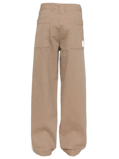 Emporio Armani Straight Trousers In Brown