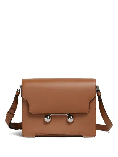 Marni Trunkaroo Medium Rectangular Shoulder Bag In Brown