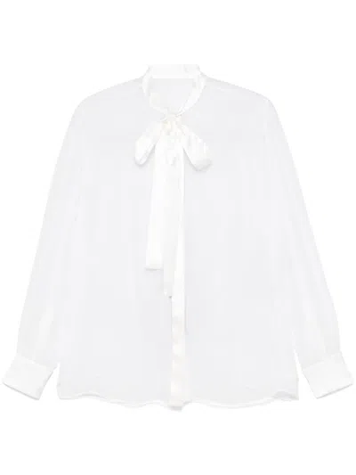 Dolce & Gabbana Schluppenhemd Aus Chiffon In White