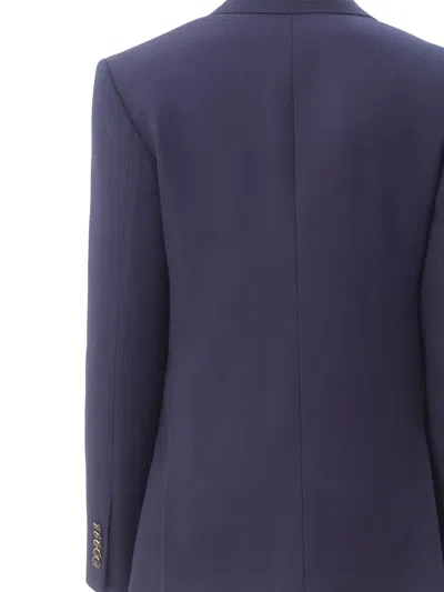 Valentino Garavani Single-breasted Virgin Wool Blazer With Mirror Lapels In Blue