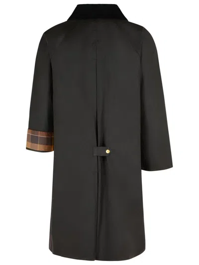 Barbour 'evette' Dark Brown Waxed Cotton Parka In Brown