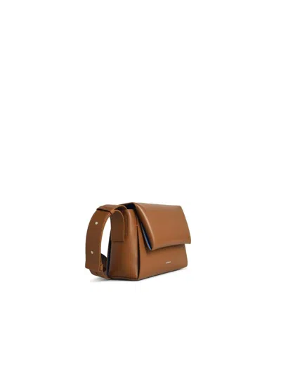 Jil Sander Messenger Brown Leather Crossbody Bag In Brown