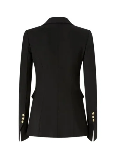 Pinko Double-breasted Flap Pockets Jacket In Black