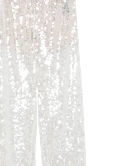 Federica Tosi Wide-leg Trousers With Shimmering Sequin Detailing In White