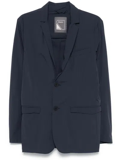 Herno Single Breasted Jacket Multiple Pockets In Blue