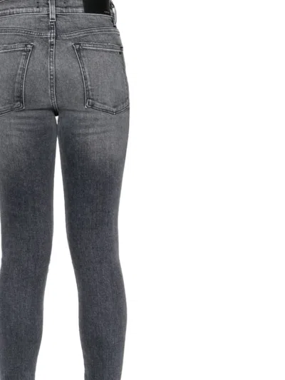 Amiri Quad Flannel Grey Ripped Denim Jeans In Gray