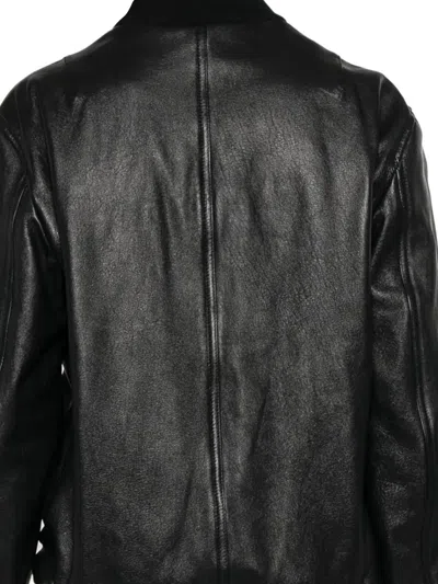 Dolce & Gabbana Zip Front Jacket With Ribbed Cuffs In Black