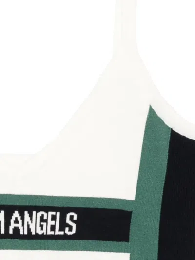 Palm Angels Cb Racing Knit Top In Green