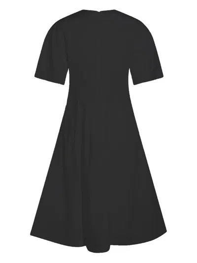 Add Black Concealed Zip Dress In Black