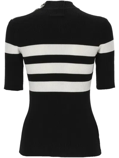Jean Paul Gaultier The Viscose Knitted Short Sleeves Pullover In Black