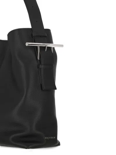 Alexander Mcqueen Mcqueen T-bar Sling Hobo Bag In Black