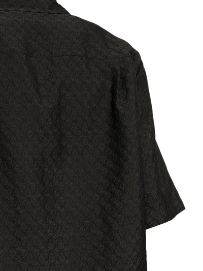 Alexander Mcqueen Camp Collar Hawaiian Black Viscose Shirt In Black