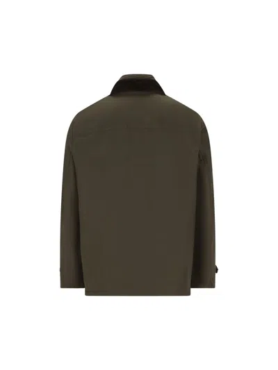 Fay Men Short Morning Raincoat In Cotton And Nylon Faille In Brown