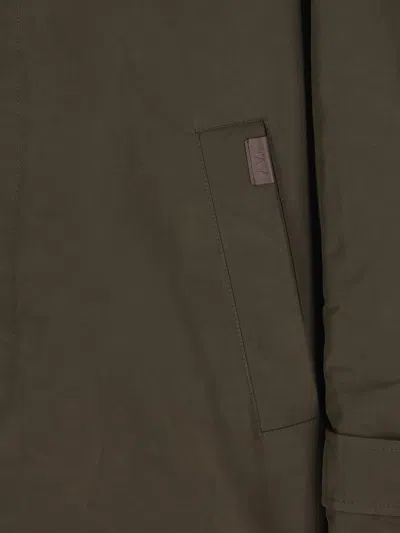 Fay Men Short Morning Raincoat In Cotton And Nylon Faille In Brown