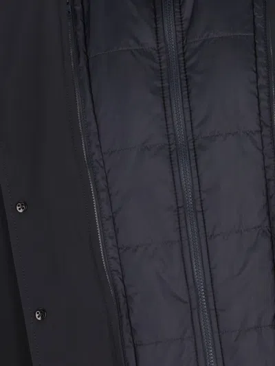 Fay Double-breasted Stand-up Collar Padded Coat In Black