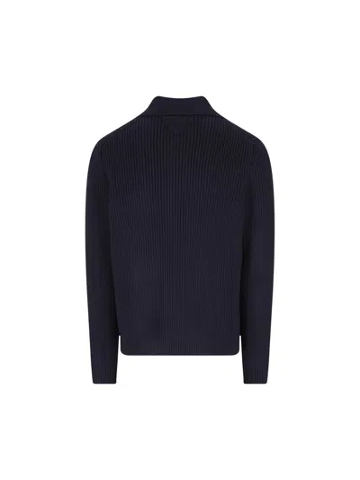 Prada Buttoned Patch-pocket Cardigan In Black