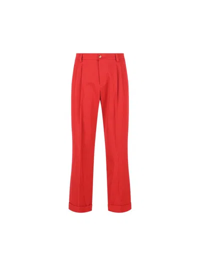 Valentino Relaxed Fit Trousers Tailored Finish In Red