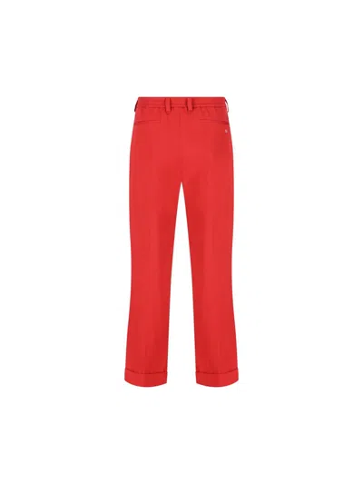 Valentino Relaxed Fit Trousers Tailored Finish In Red
