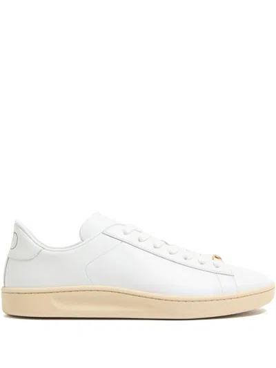 Valentino Royco Low-top Leather Sneakers With Italian Sizing In White