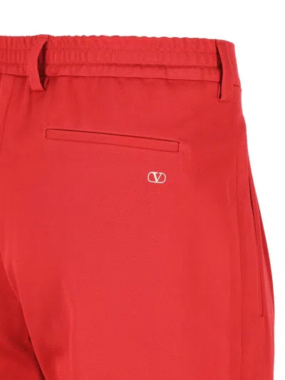 Valentino Relaxed Fit Trousers Tailored Finish In Red