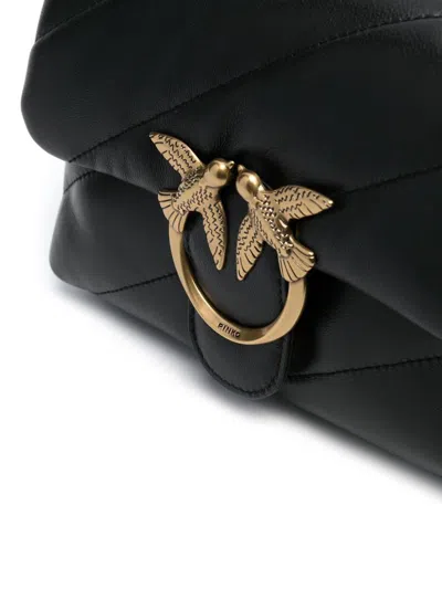 Pinko Small Love Bag Puff Shoulder Bag In Quilted Nappa Leather In Black