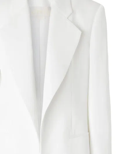 Genny Tailored Single-breasted Jacket Notched Lapels In White