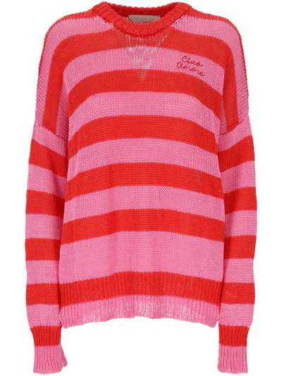 Giada Benincasa Ciao Amore Striped Knit Sweater In Multi
