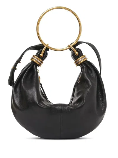 Chloé Bracelet Hobo Bag Small Leather In Black