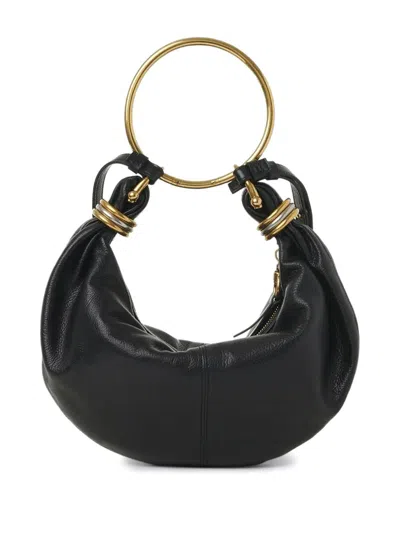 Chloé Bracelet Hobo Bag Small Leather In Black