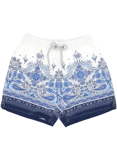 Mc2 Saint Barth Paisley-print Swim Shorts In Blue