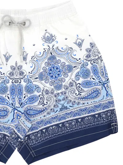 Mc2 Saint Barth Paisley-print Swim Shorts In Blue